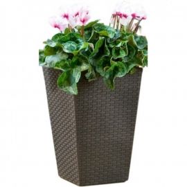 Keter Flower Pot Rattan Planter S, 23.6L, 28.5x28.5xH43.5cm, Brown (29192300590) | Flower pots | prof.lv Viss Online