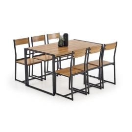 Halmar Bolivar Dining Room Set, Table + 6 chairs, 140x80x75cm, Natural (V-CH-BOLIVAR-ZESTAW) | Dining room sets | prof.lv Viss Online