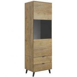 Halmar Nest Chest of Drawers, 60x45x192cm, Black, Oak (V-PL-NEST-W-2) | Display cabinets | prof.lv Viss Online