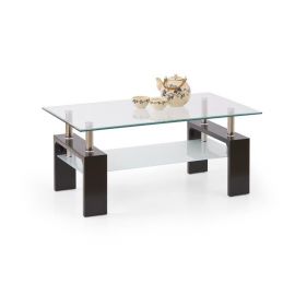 Halmar Diana Intro Glass Coffee Table, 100x60x45cm, Black (V-CH-DIANA_INTRO-LAW-WENGE) | Glass tables | prof.lv Viss Online