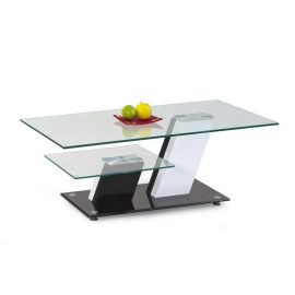 Журнальный столик Halmar Savana из стекла, 110x60x45 см, черный, белый (V-CH-SAVANA-LAW) | Стеклянные столы | prof.lv Viss Online