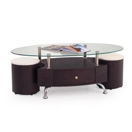 Журнальный столик Halmar Stella из стекла, 120x65x44 см, черный, белый (V-CH-STELLA-WENGE-LAW) | Мебель для гостиной | prof.lv Viss Online