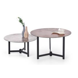 Halmar Twins 2 Стеклянный кофейный столик, 70x70x43 см, Черный, Коричневый (V-CH-TWINS-LAW) | Стеклянные столы | prof.lv Viss Online