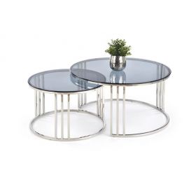 Halmar Mercury Glass Coffee Table, 80x80x45cm, Transparent, Chrome (V-CH-MERCURY-LAW) | Glass tables | prof.lv Viss Online