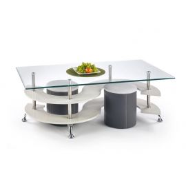 Halmar Nina 5 Glass Coffee Table, 130x70x42cm, Grey (V-CH-NINA_5-LAW) | Glass tables | prof.lv Viss Online