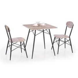 Halmar Kabir Dining Room Set, Table + 2 chairs, 70x70x75cm, Black, Natural | Dining room sets | prof.lv Viss Online