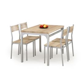 Halmar Malcolm Dining Room Set, Table + 4 chairs, 110x70x75cm, Natural (V-CH-MALCOLM-ZESTAW-SONOMA) | Dining room sets | prof.lv Viss Online