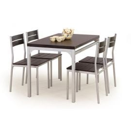 Комплект для столовой Halmar Malcolm, стол + 4 стула, 110x70x75 см, коричневый (V-CH-MALCOLM-ZESTAW-WENGE) | Наборы для столовой | prof.lv Viss Online