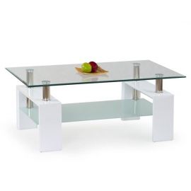 Halmar Diana Glass Coffee Table, 110x60x55cm, White, Transparent (V-CH-DIANA_H-LAW-BIAŁY-LAKIER) | Tables | prof.lv Viss Online