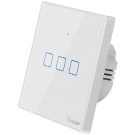 Sonoff T2EU3C-TX Умный Wi-Fi Сенсорный Выключатель на Стену с RF Управлением Белый (IM190314017) | Умное освещение и электроприборы | prof.lv Viss Online