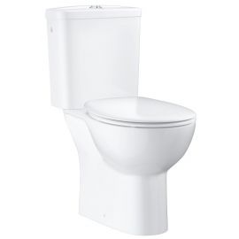Grohe BauCeramic Toilet Bowl Rimless with Horizontal (90°) Outlet, Soft Close (QR) Seat, Without Flushing Rim, White (39496000) | Grohe | prof.lv Viss Online