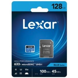 Lexar Micro SD Memory Card 100MB/s, With SD Adapter Black/Blue | Lexar | prof.lv Viss Online