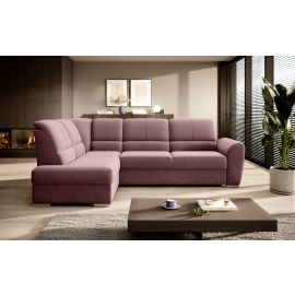 Eltap Siber Velvetmat Corner Pull-Out Sofa 186x270x93cm, Pink (CO-SIB-LT-24VE) | Sofas | prof.lv Viss Online