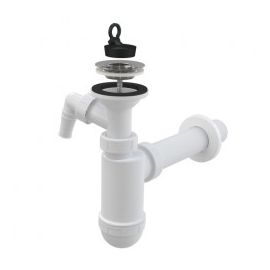 Alca Siphon for Sink A41P DN40 with 1 Connections for Washing Machine, 32mm, 0.29kg, Plastic (2101064) | Siphons | prof.lv Viss Online