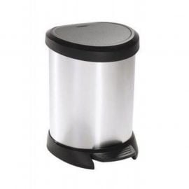 Curver pedal bin metallic Deco Bin 5L, 23.5x21.1x27.7cm, silver (0802160599) | Trash cans | prof.lv Viss Online