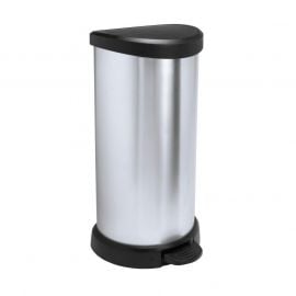 Корзина для мусора Curver металлик Deco Bin 40 л, 30,9x34,9x69,7 см, серебристая (0802150582) | Мусорные баки | prof.lv Viss Online