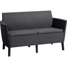 Dārza Dīvāns Keter divvietīgs Salemo 2 Seater Sofa 133x67x76cm, pelēks (29209038939) | Dārza mēbeles | prof.lv Viss Online