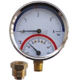Afriso Термоманометр 63, ½’, 120°C/4 бар (63346) | Оборудование для система отопления | prof.lv Viss Online