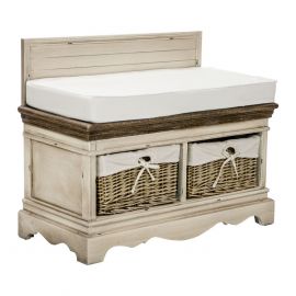 Home4You Samira Shoe Cabinet, 90x42x70.5cm, White, Brown (13729) | Hallway furniture | prof.lv Viss Online