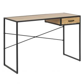 Home4You Seaford Writing Desk, 110x45x75cm, Black, Oak (AC81316) | Dressing tables | prof.lv Viss Online