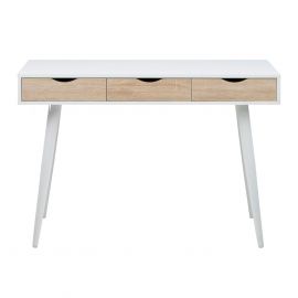 Журнальный столик Home4You Neptun, 110x50x77 см, белый, дуб | Косметические столы | prof.lv Viss Online