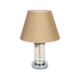 Kappa Table Lamp, H40cm, D30cm Shade, Metal/Glass Base, Beige (84916) | Table lamps | prof.lv Viss Online