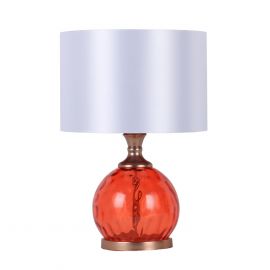 Galda lampa Luxo H45cm, E27, 60W, stikls, sarkans/balts (86854) | Galda lampas | prof.lv Viss Online