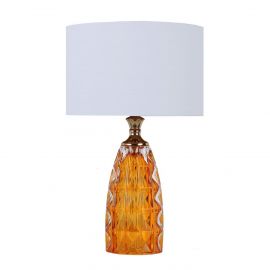 Galda lampa Luxo H58cm, E27, 60W, stikls, balts / dzeltens (86853) | Galda lampas | prof.lv Viss Online
