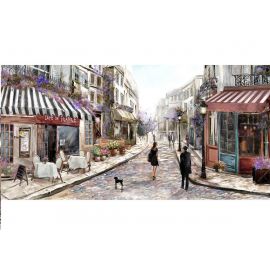 Home4You Oil Painting 50x100cm, Street Cafe (87005) | Interior items | prof.lv Viss Online