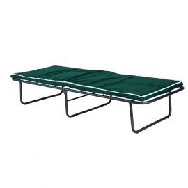 Home4You GRECA Folding Bed, 80x195xH34cm, with Springs, Black / Green (17317) | Folding beds | prof.lv Viss Online