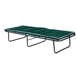 Home4You GRECA Folding Bed, 80x195xH34cm, with Springs, Black / Green (17317) | Beds with mattress | prof.lv Viss Online