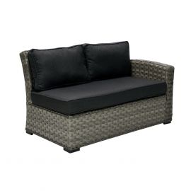 Home4You Garden Sofa GENEVA with Cushions, with Right Armrest, 81x132x78cm, Aluminum Frame / Plastic Wicker, Grey (11903) | Garden sofas | prof.lv Viss Online