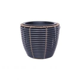 Home4You Flower Pot Wicker 21x20cm, Dark Grey (38059) | Flower pots | prof.lv Viss Online