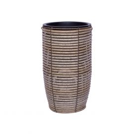 Home4You Flower Basket Wicker 44x36cm, Grey (38060) | Flower pots | prof.lv Viss Online