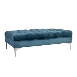 Home4You MAYERS Bedside Table, 141x65xH40cm, Velvet, Metal Legs, Sea Blue (20141) | Bed storage benches | prof.lv Viss Online