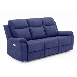Home4You Recliners - sofa MILO 3-seater 209x96xH103cm, with electric mechanism, fabric, blue (13799) | Reglainer sofas | prof.lv Viss Online