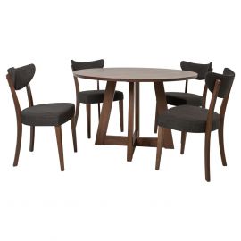 Home4You Adele Dining Room Set, Table + 4 chairs, 120x120x75.5cm, Natural (K21922) | Dining room sets | prof.lv Viss Online