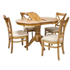 Home4You Mix & Match Dining Room Set, Table + 4 Chairs, 120x90x74cm, Natural (K20837) | Dining room sets | prof.lv Viss Online
