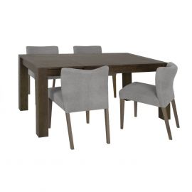 Home4You Turin Dining Room Set, Table + 4 Chairs, 165x90x75cm, Natural (K269011) | Dining room sets | prof.lv Viss Online