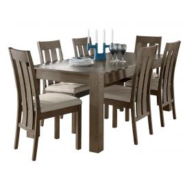 Home4You Rotterdam Dining Room Set, Table + 6 Chairs, 165x90x75cm, Natural (K26901) | Dining room sets | prof.lv Viss Online