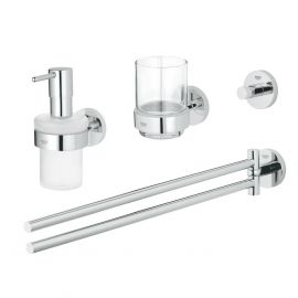 Grohe Essentials New Master 4-in-1 Accessory Set, Chrome, 40846001 | Liquid soap dispensers | prof.lv Viss Online