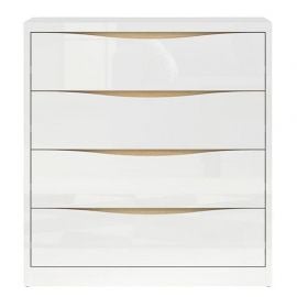 Black Red White Pori Chest of Drawers, 85x40x90cm, White (L87-KOM4S1E-BIP/DP) | Living room furniture | prof.lv Viss Online