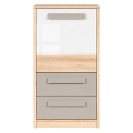 Namek Chest of Drawers, 60x38.5x112cm, Grey, Oak (S412-KOM1D2S-BUI/BIP/SZ) | Living room furniture | prof.lv Viss Online