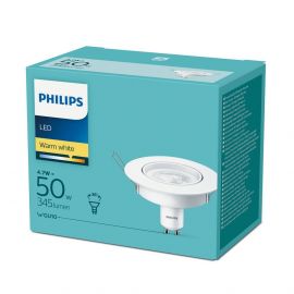 Philips LED bulb + fixture 4.7W (50W) 345lm GU10 230V 2700K | Philips | prof.lv Viss Online