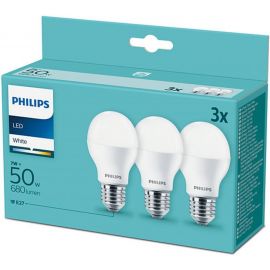Philips LED Bulb 7W (50W) 680lm A60 E27 230V 3000K, 3pcs | Bulbs | prof.lv Viss Online