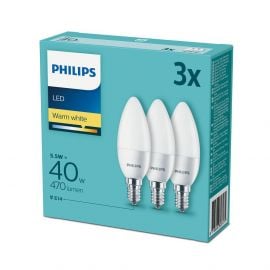 Philips LED Bulb 5.5W (40W) 470lm B35 E14 230V 2700K, 3-pack | Bulbs | prof.lv Viss Online