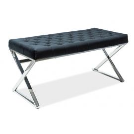 Signal Onyx Bedside Table, 100x46x48cm, Fabric / Metal, Black (ONYXSCA) | Bed storage benches | prof.lv Viss Online