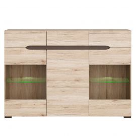 Elpasso Chest of Drawers, 150x41.5x104.5cm, Oak (S314-KOM2W1D3S-DSAJ/DWB) | Display cabinets | prof.lv Viss Online