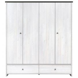 Шкаф для одежды Black Red White Porto, 188,5x55,5x209 см, белый (S322-SZF4D2S-MSJ) | Шкафы для одежды | prof.lv Viss Online