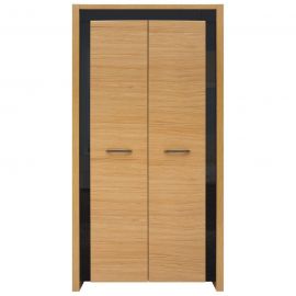 Шкаф для одежды Black Red White Arosa, 105x60x200.5 см, черный, дуб (S346-SZF2D-DBC/CAP/DNA) | Мебель для спальни | prof.lv Viss Online